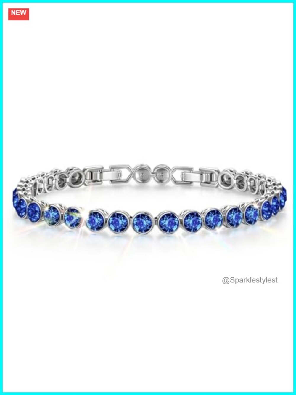 White Gold Plated Tennis Bracelet with Swarovski Crystals
